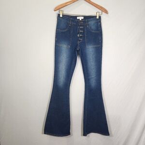 Kendall & Kylie Blue Flare Denim Jeans